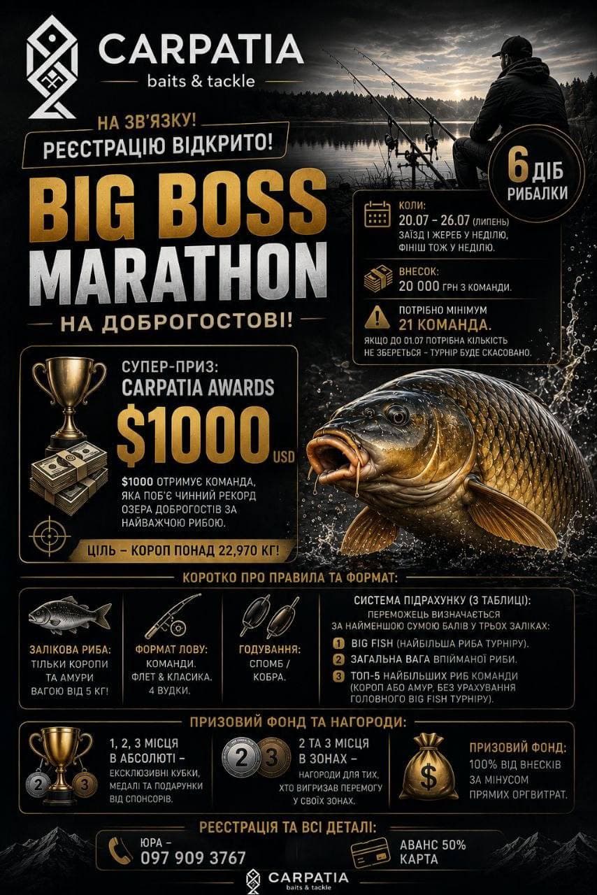 Афіша турніру «Big Boss Marathon»