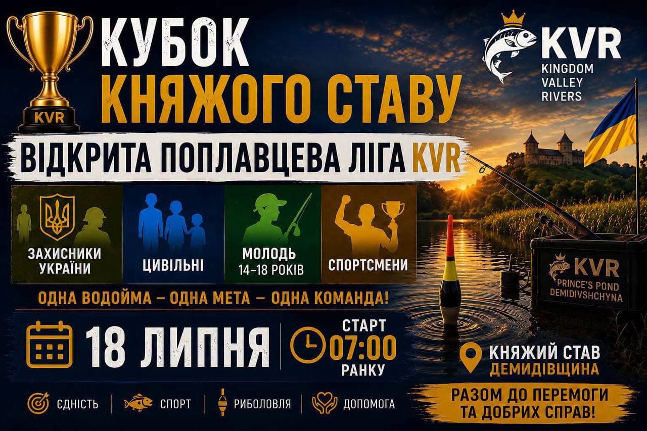 Афіша турніру «Благодійний фестиваль з лову риби поплавцевою вудкою»
