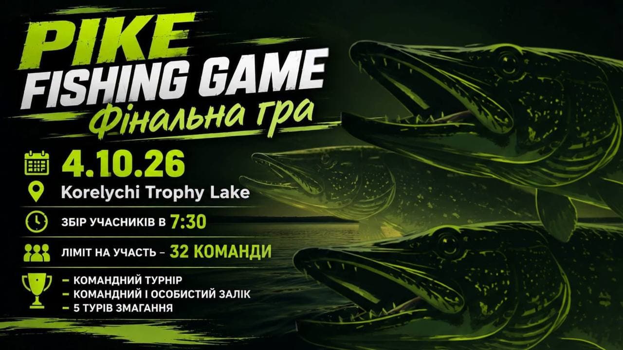 Афіша турніру «PIKE FISHING CUP — Фінальна гра 2026»